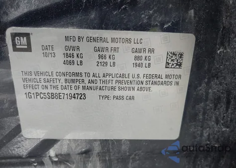 2014 Chevrolet Cruze 1Lt Auto z USA, uszkodzony, nr VIN 1G1PC5SB8E7194723